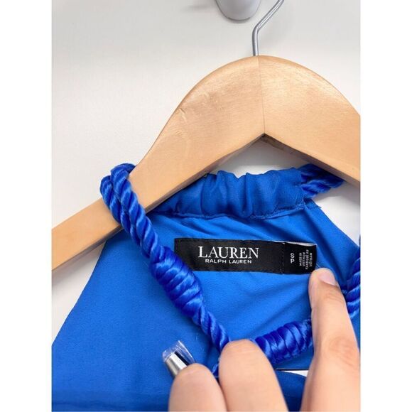 Lauren Ralph Lauren Halter Top Size Small Blue Green Ombre Sleeveless‎ Zip Up - Picture 9 of 14